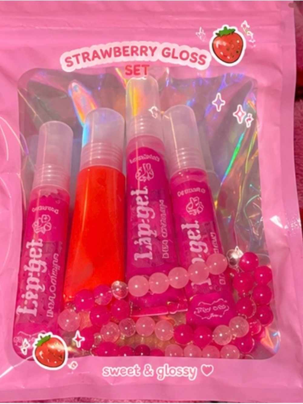 Strawberry Gloss Set - Pink Lip Glosses